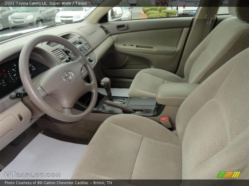 Super White / Taupe 2003 Toyota Camry LE