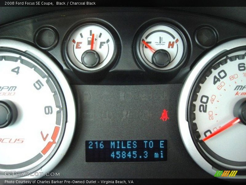 Black / Charcoal Black 2008 Ford Focus SE Coupe