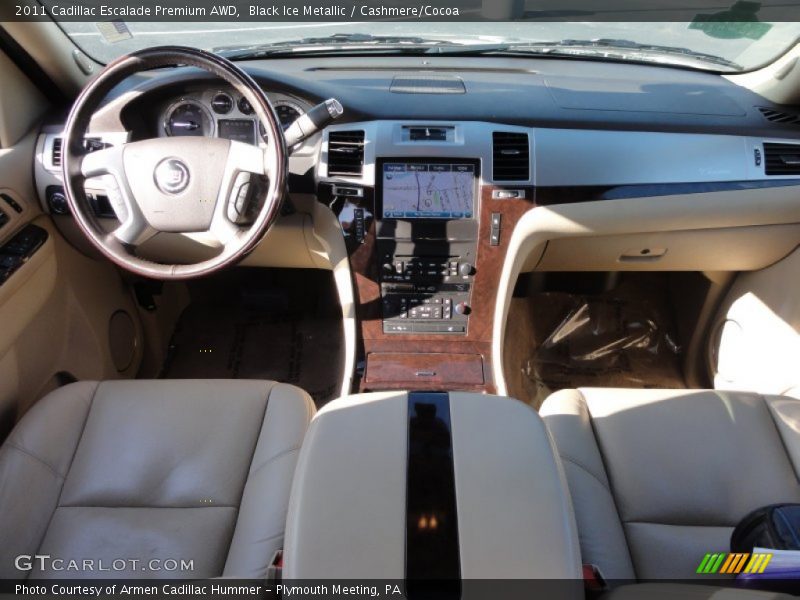 Black Ice Metallic / Cashmere/Cocoa 2011 Cadillac Escalade Premium AWD