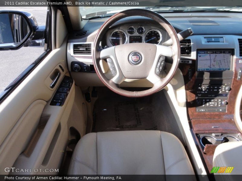 Black Ice Metallic / Cashmere/Cocoa 2011 Cadillac Escalade Premium AWD