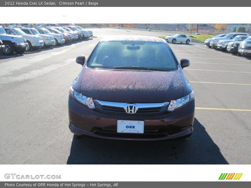 Crimson Pearl / Beige 2012 Honda Civic LX Sedan
