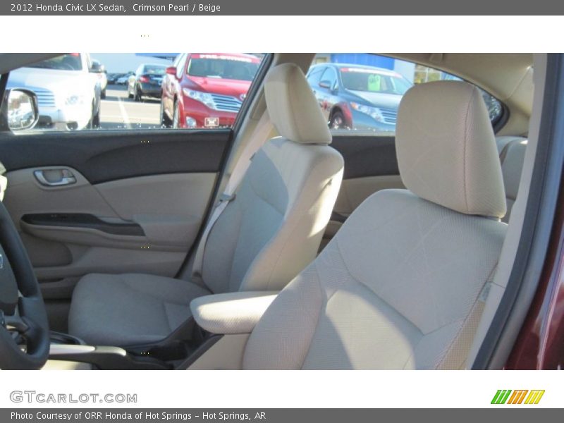 Crimson Pearl / Beige 2012 Honda Civic LX Sedan