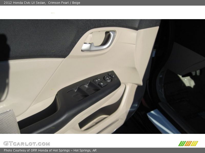 Crimson Pearl / Beige 2012 Honda Civic LX Sedan