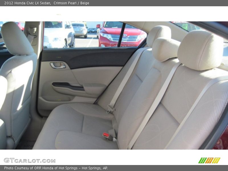 Crimson Pearl / Beige 2012 Honda Civic LX Sedan