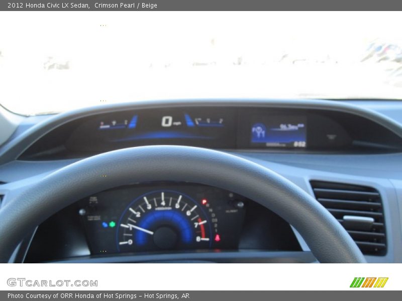 Crimson Pearl / Beige 2012 Honda Civic LX Sedan