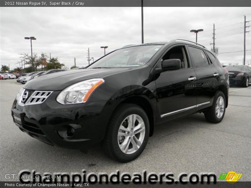 Super Black / Gray 2012 Nissan Rogue SV