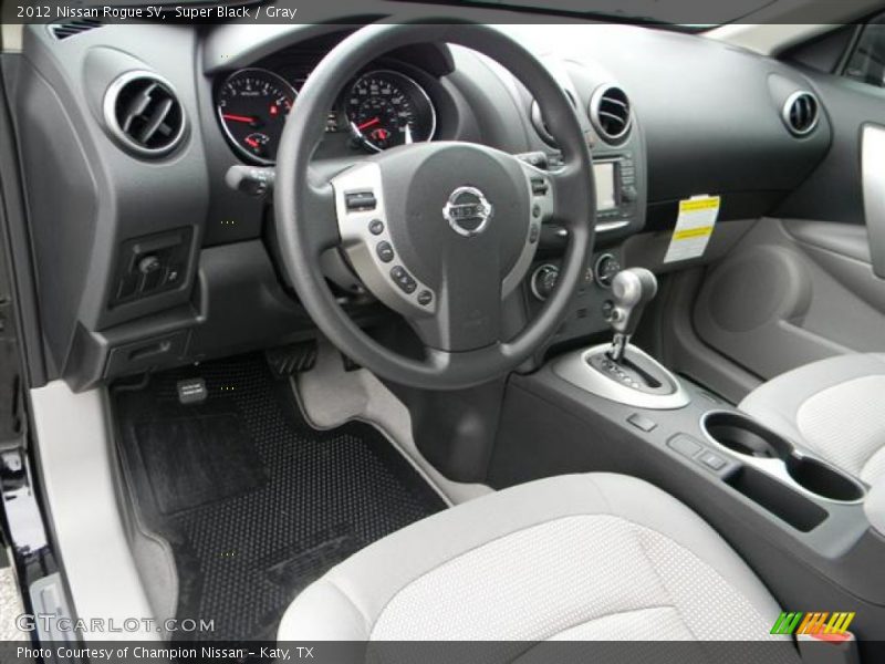 Super Black / Gray 2012 Nissan Rogue SV