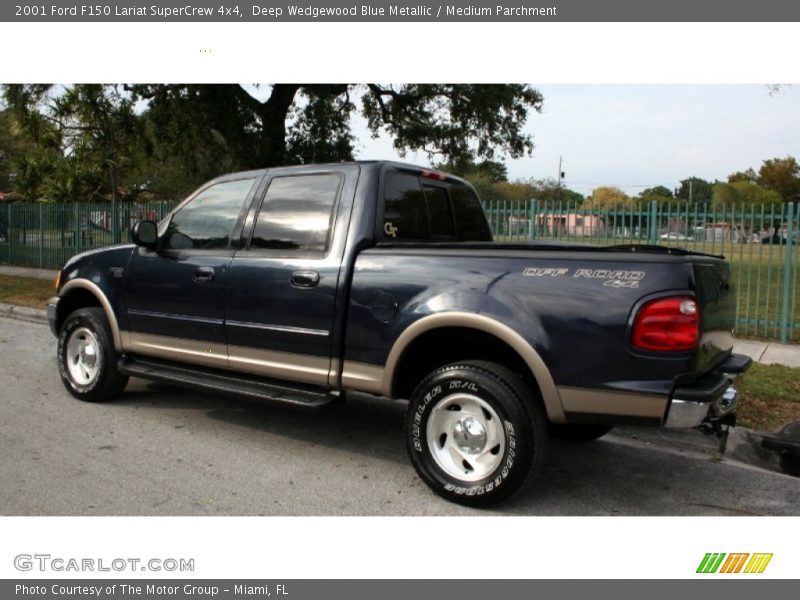 Deep Wedgewood Blue Metallic / Medium Parchment 2001 Ford F150 Lariat SuperCrew 4x4