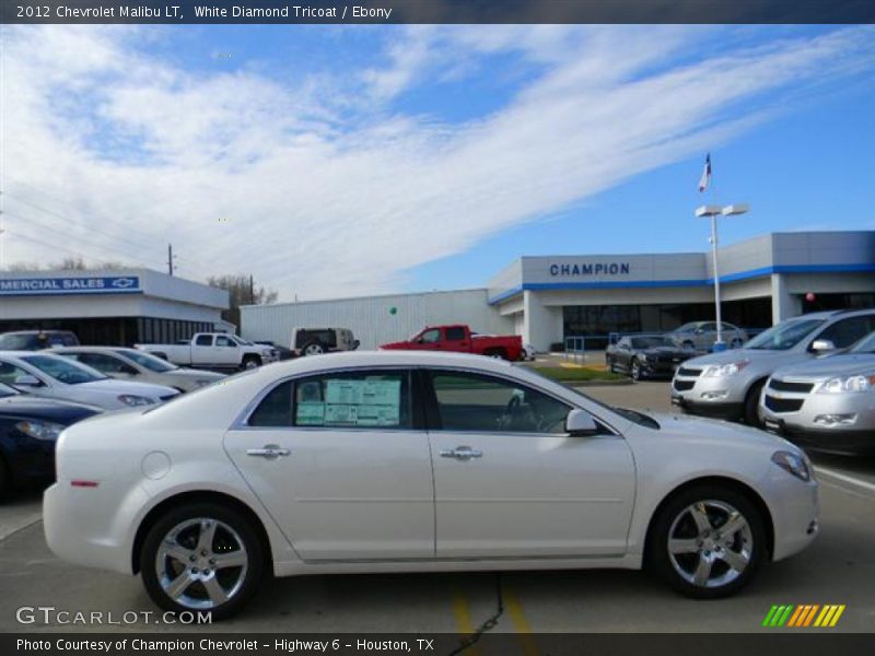 White Diamond Tricoat / Ebony 2012 Chevrolet Malibu LT