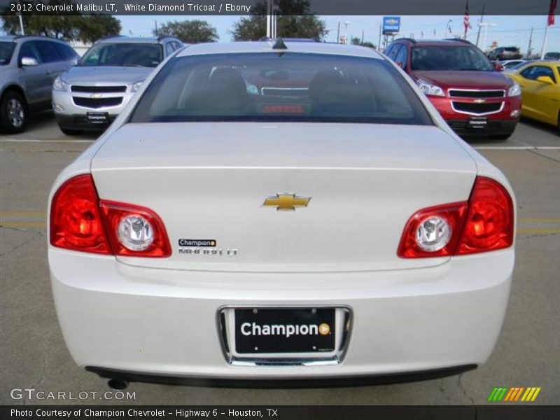 White Diamond Tricoat / Ebony 2012 Chevrolet Malibu LT