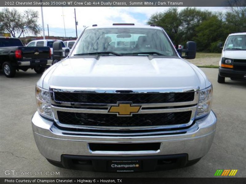 Summit White / Dark Titanium 2012 Chevrolet Silverado 3500HD WT Crew Cab 4x4 Dually Chassis