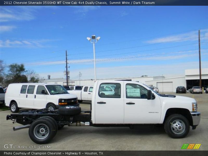 Summit White / Dark Titanium 2012 Chevrolet Silverado 3500HD WT Crew Cab 4x4 Dually Chassis