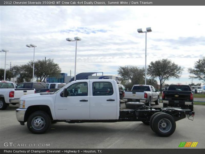 Summit White / Dark Titanium 2012 Chevrolet Silverado 3500HD WT Crew Cab 4x4 Dually Chassis