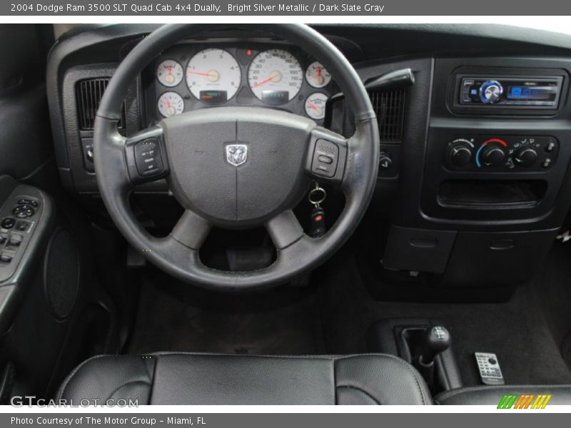 Bright Silver Metallic / Dark Slate Gray 2004 Dodge Ram 3500 SLT Quad Cab 4x4 Dually
