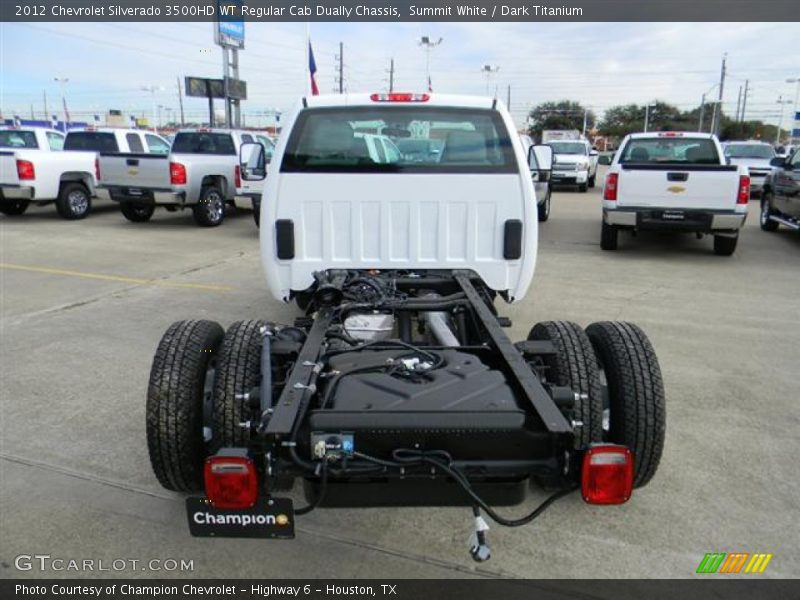 Summit White / Dark Titanium 2012 Chevrolet Silverado 3500HD WT Regular Cab Dually Chassis