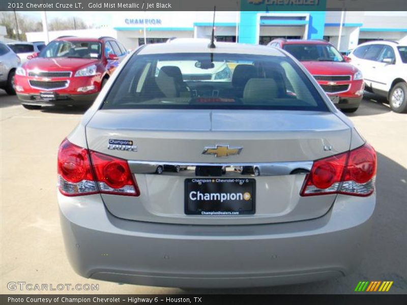 Gold Mist Metallic / Jet Black 2012 Chevrolet Cruze LT
