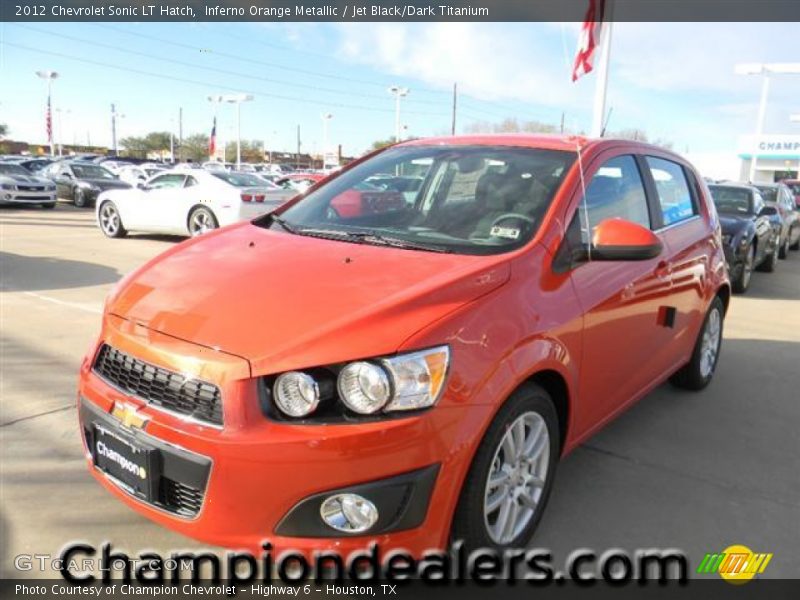 Inferno Orange Metallic / Jet Black/Dark Titanium 2012 Chevrolet Sonic LT Hatch