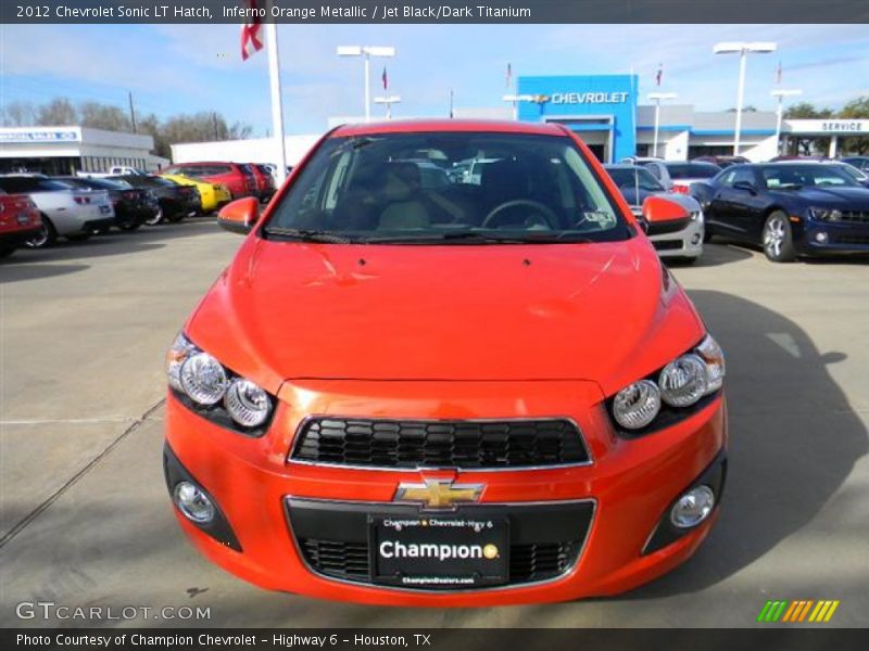 Inferno Orange Metallic / Jet Black/Dark Titanium 2012 Chevrolet Sonic LT Hatch