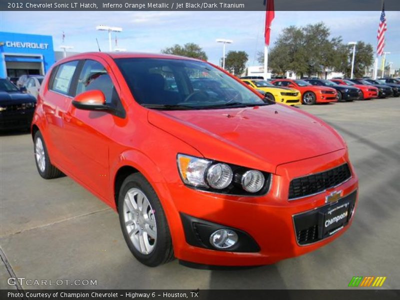 Inferno Orange Metallic / Jet Black/Dark Titanium 2012 Chevrolet Sonic LT Hatch