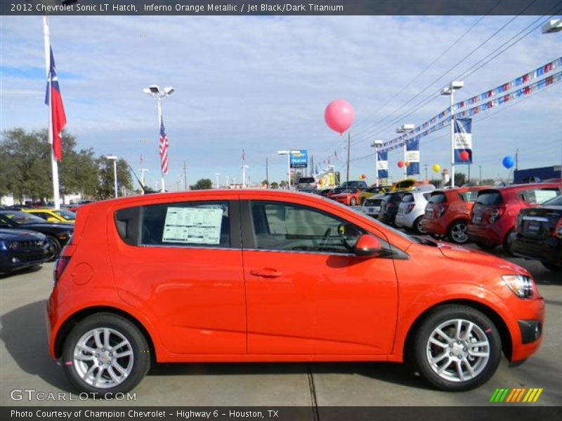 Inferno Orange Metallic / Jet Black/Dark Titanium 2012 Chevrolet Sonic LT Hatch
