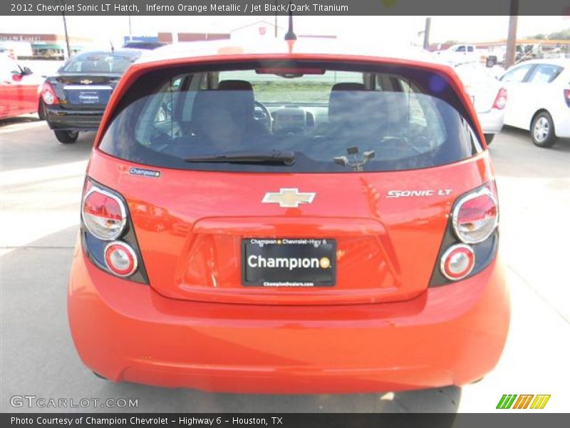Inferno Orange Metallic / Jet Black/Dark Titanium 2012 Chevrolet Sonic LT Hatch