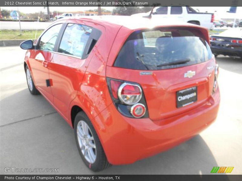 Inferno Orange Metallic / Jet Black/Dark Titanium 2012 Chevrolet Sonic LT Hatch