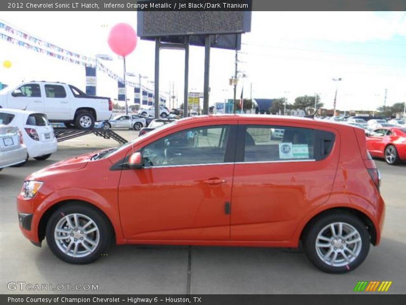 Inferno Orange Metallic / Jet Black/Dark Titanium 2012 Chevrolet Sonic LT Hatch