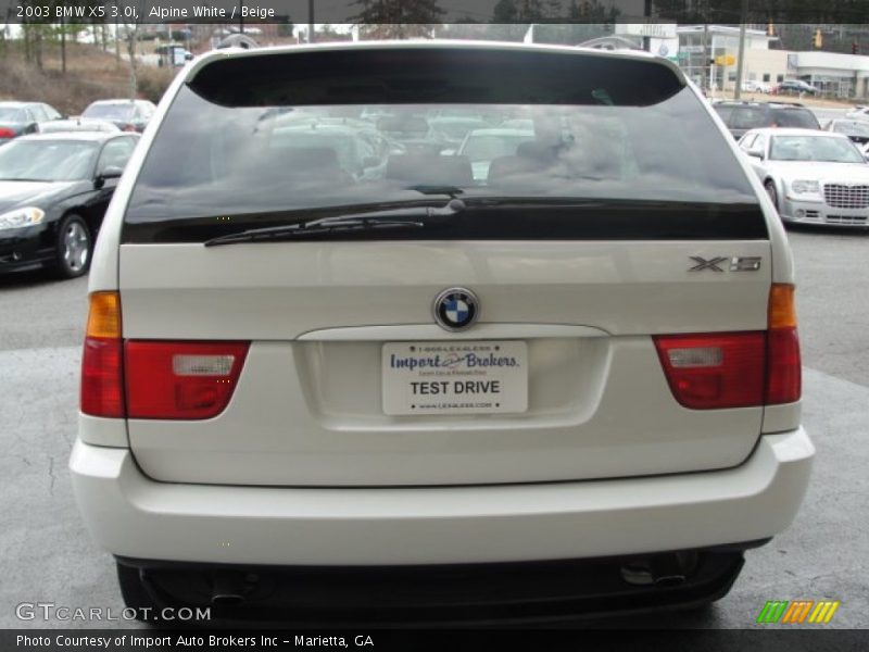 Alpine White / Beige 2003 BMW X5 3.0i