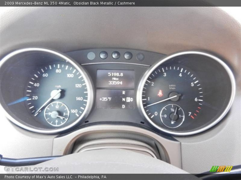 Obsidian Black Metallic / Cashmere 2009 Mercedes-Benz ML 350 4Matic