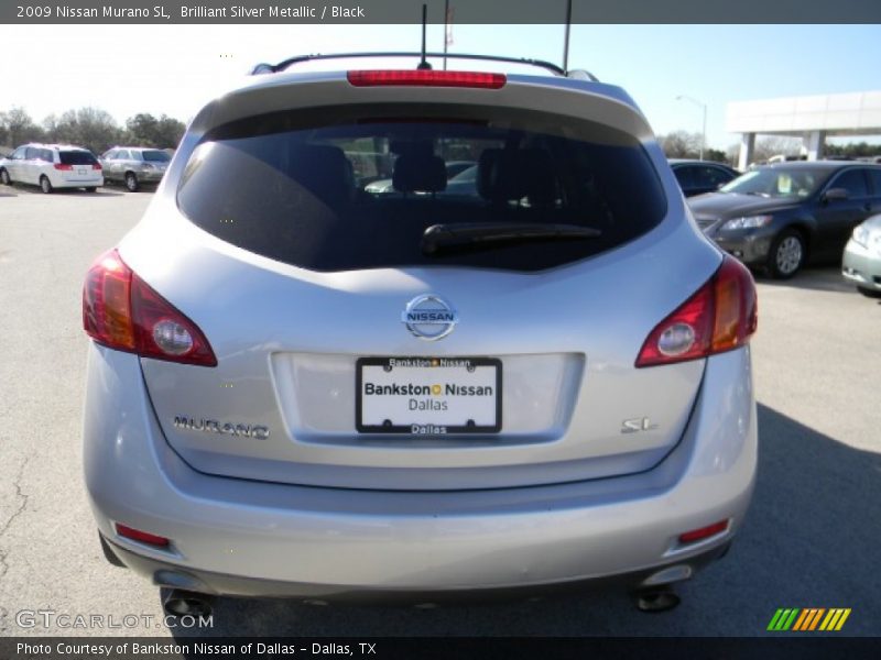 Brilliant Silver Metallic / Black 2009 Nissan Murano SL