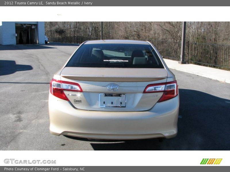 Sandy Beach Metallic / Ivory 2012 Toyota Camry LE