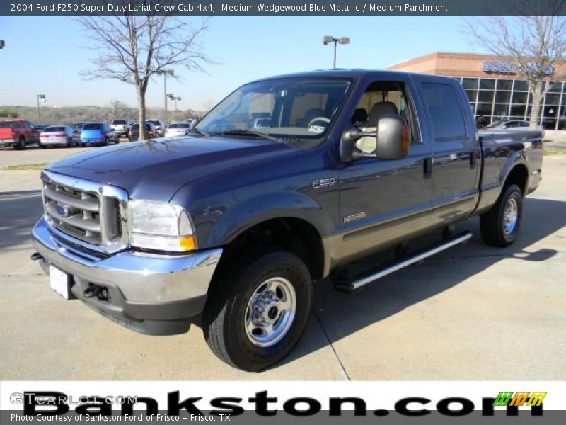 Medium Wedgewood Blue Metallic / Medium Parchment 2004 Ford F250 Super Duty Lariat Crew Cab 4x4