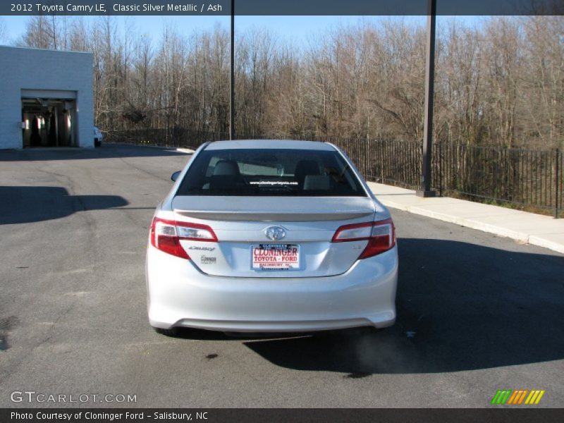 Classic Silver Metallic / Ash 2012 Toyota Camry LE