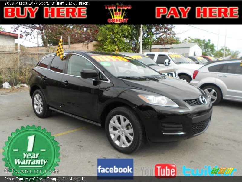 Brilliant Black / Black 2009 Mazda CX-7 Sport