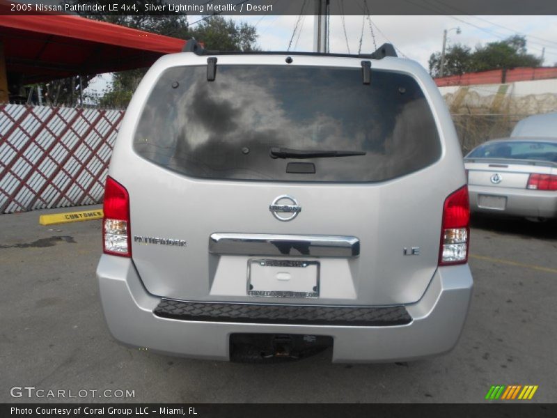 Silver Lightning Metallic / Desert 2005 Nissan Pathfinder LE 4x4