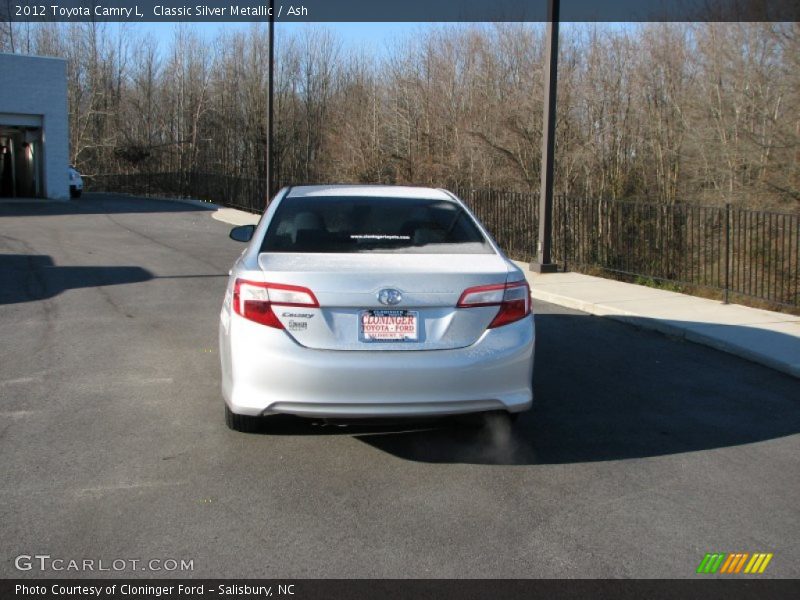Classic Silver Metallic / Ash 2012 Toyota Camry L