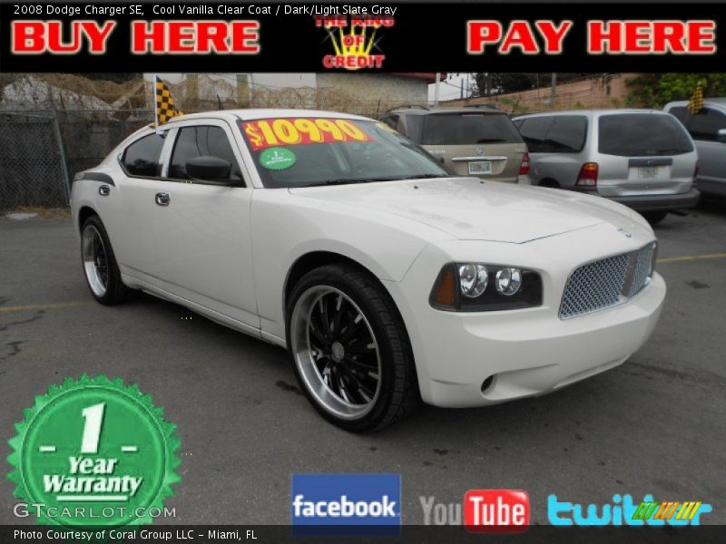 Cool Vanilla Clear Coat / Dark/Light Slate Gray 2008 Dodge Charger SE