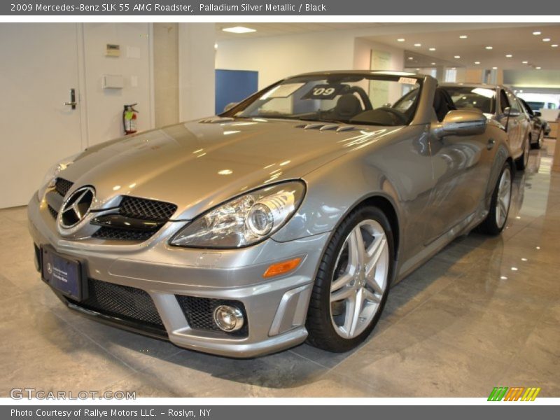 Palladium Silver Metallic / Black 2009 Mercedes-Benz SLK 55 AMG Roadster