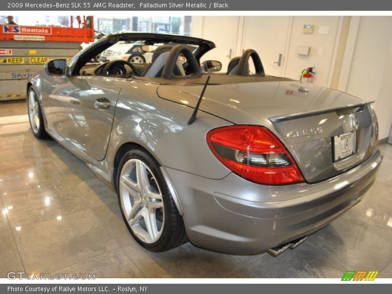 Palladium Silver Metallic / Black 2009 Mercedes-Benz SLK 55 AMG Roadster
