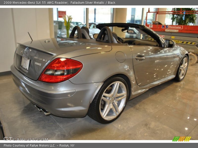 Palladium Silver Metallic / Black 2009 Mercedes-Benz SLK 55 AMG Roadster