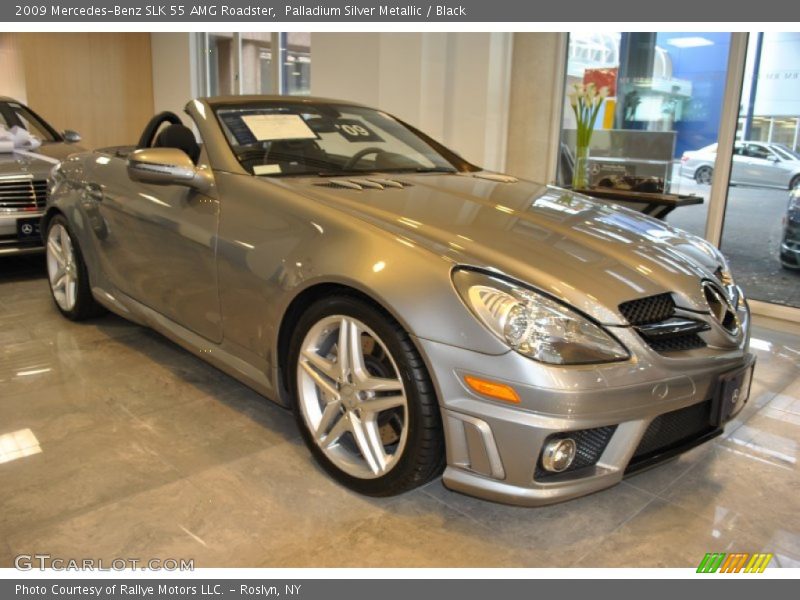 Palladium Silver Metallic / Black 2009 Mercedes-Benz SLK 55 AMG Roadster