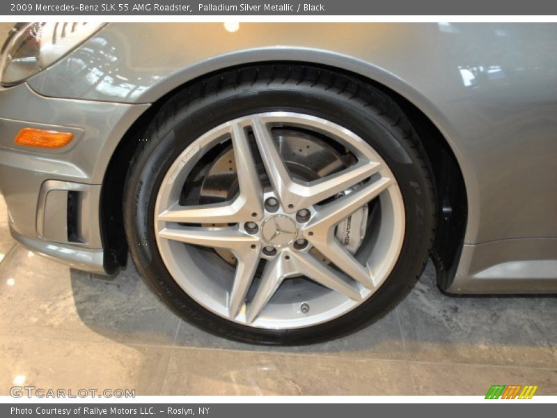 Palladium Silver Metallic / Black 2009 Mercedes-Benz SLK 55 AMG Roadster