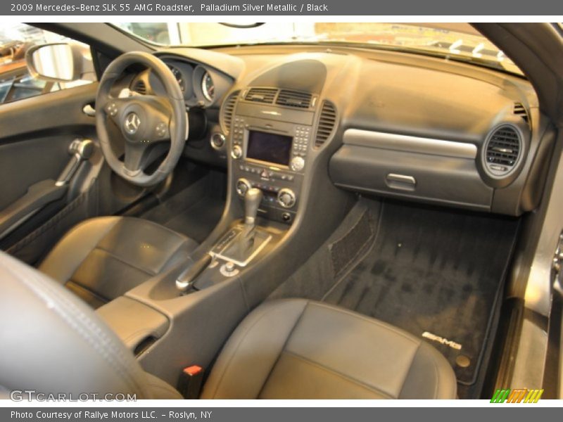 Palladium Silver Metallic / Black 2009 Mercedes-Benz SLK 55 AMG Roadster
