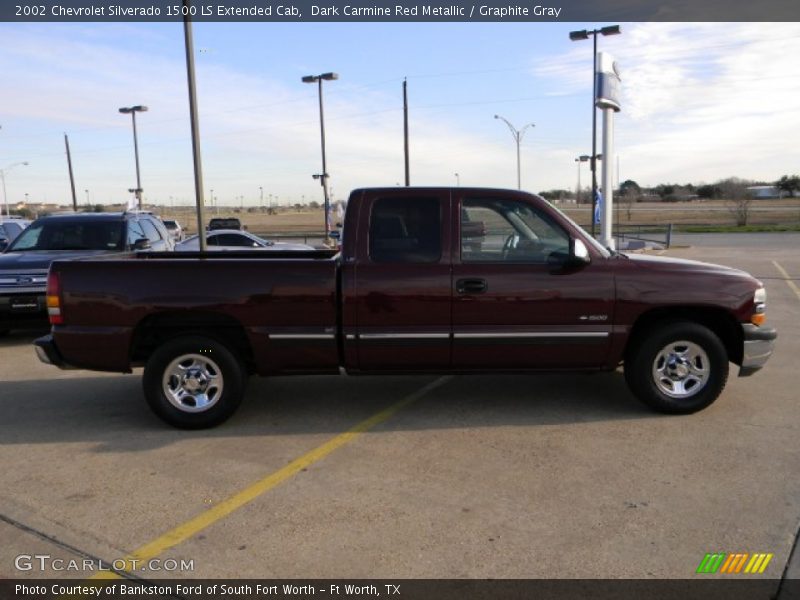 Dark Carmine Red Metallic / Graphite Gray 2002 Chevrolet Silverado 1500 LS Extended Cab