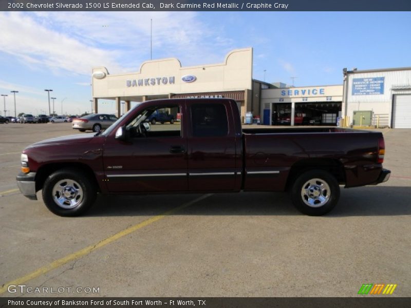 Dark Carmine Red Metallic / Graphite Gray 2002 Chevrolet Silverado 1500 LS Extended Cab