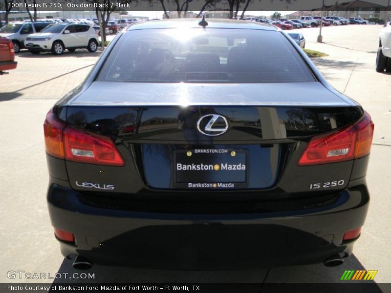 Obsidian Black / Black 2008 Lexus IS 250