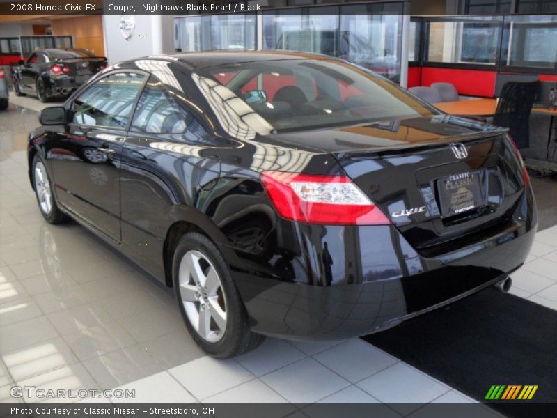 Nighthawk Black Pearl / Black 2008 Honda Civic EX-L Coupe