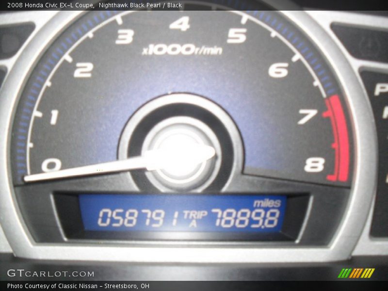 Nighthawk Black Pearl / Black 2008 Honda Civic EX-L Coupe