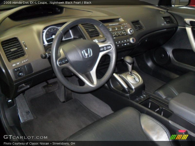 Nighthawk Black Pearl / Black 2008 Honda Civic EX-L Coupe