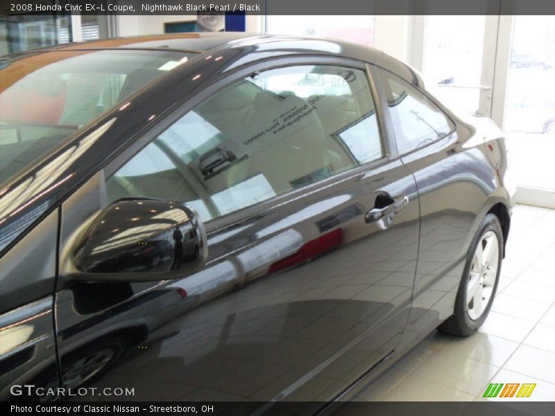 Nighthawk Black Pearl / Black 2008 Honda Civic EX-L Coupe